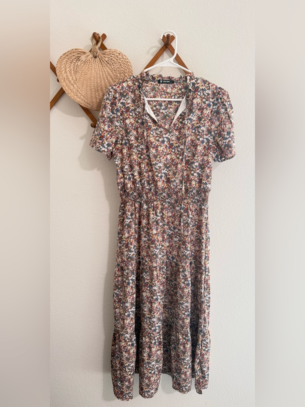 Floral Tie-Front Midi Dress